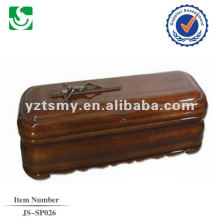 european square two-parts wooden coffin JS-SP026